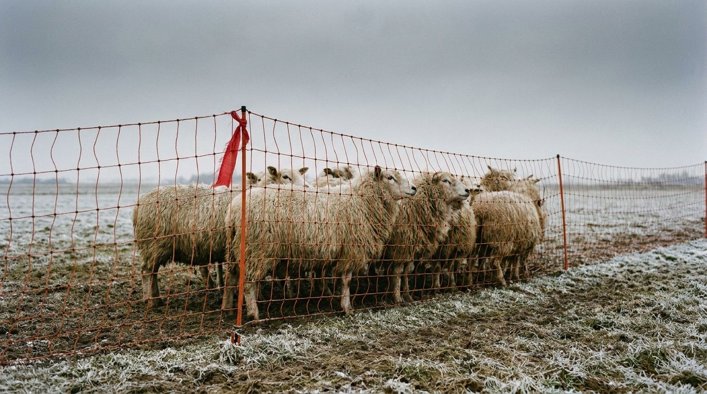 Against the fence.